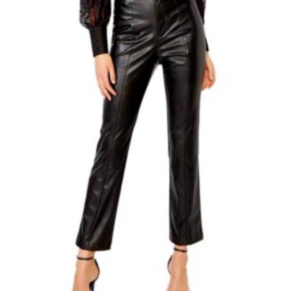 NWT Bardot Polly Black Vegan Leather Pants, Size 10,‎ See Measurements